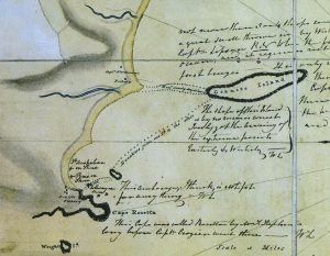 A coastal survey map by Colonel William Light, first Surveyor-General of SA.