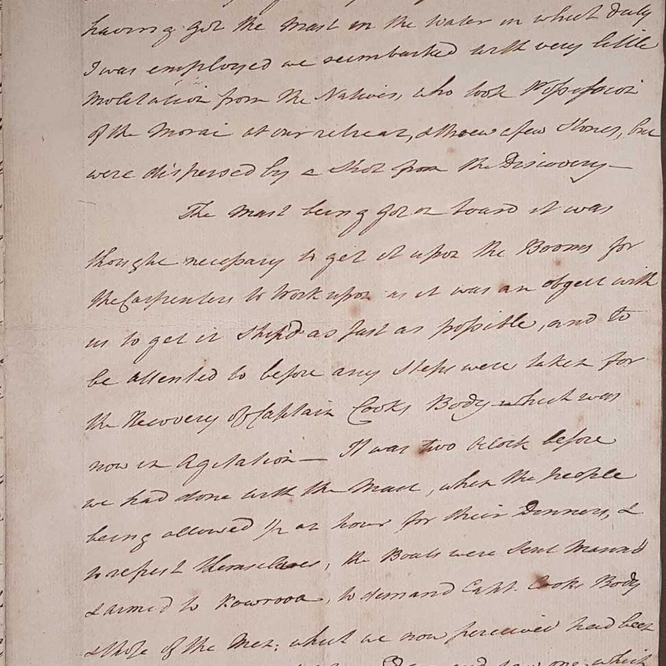 trevenens account of Cook's death