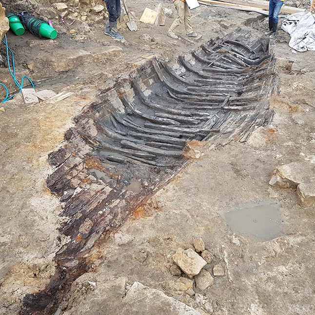 Wreck insitu at Barangaroo in 2018. Image: Sydney Metro, used with permission.