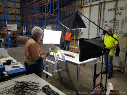 Photographing unwrapped timber. Image: Irini Malliaros/Silentworld Foundation for Sydney Metro, used with permission.