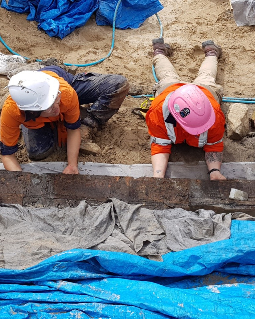 Barangaroo Boat excavation. Image: Renee Malliaros/Silentworld Foundation for Sydney Metro, 2018.