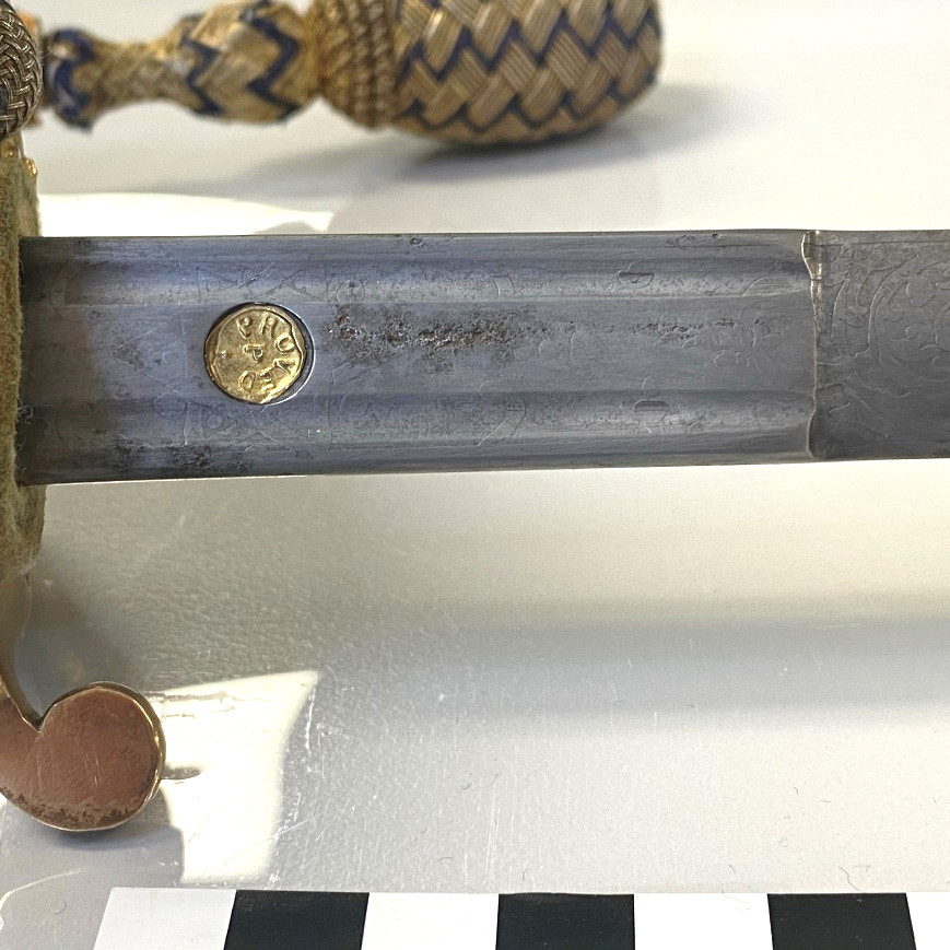 Figure 4: After: Sword blade. Detail: Cleaned corrosion. Image: Heather Berry/Silentworld Foundation.