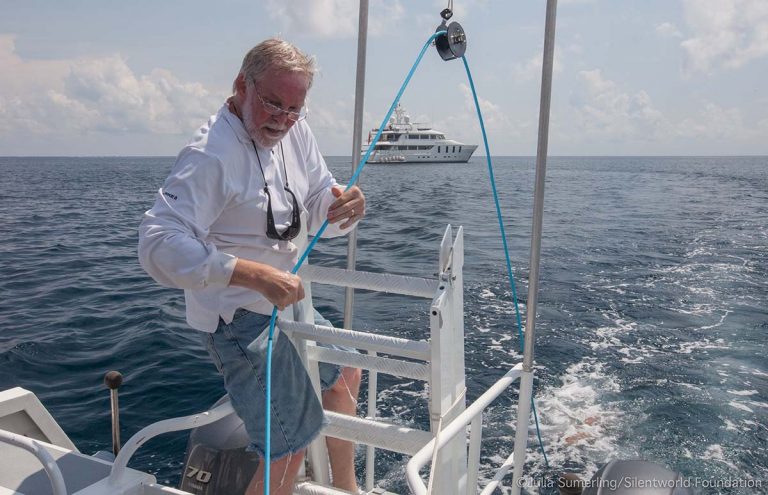 Paul Hundley setting up the magnetometer