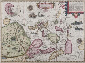 Map of the Far East, 1596 by Jan Huygen van Linschoten. Silentworld Foundation collection.