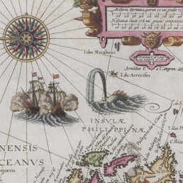 Detail from Map of the Far East, 1596 by Jan Huygen van Linschoten. Silentworld Foundation collection.