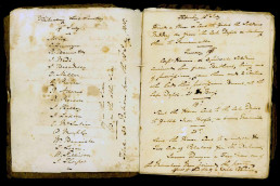 Pages from William Cox’s own daily summary account of the construction of a road from Frogmore Bridge to Ropes Creek to Rooty Hill to East Creek to Lawson Bridge to Wentworth and to Parramatta between 12 July and 25 August 1815. Silentworld Foundation Collection SF000100.