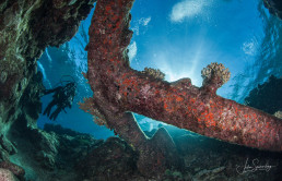 Artistic shot of Morgan's Anchor from the 208 Boot Reef expedition. This a favourite shot of Julia's. © Julia Sumerling/Silentworld Foundation.