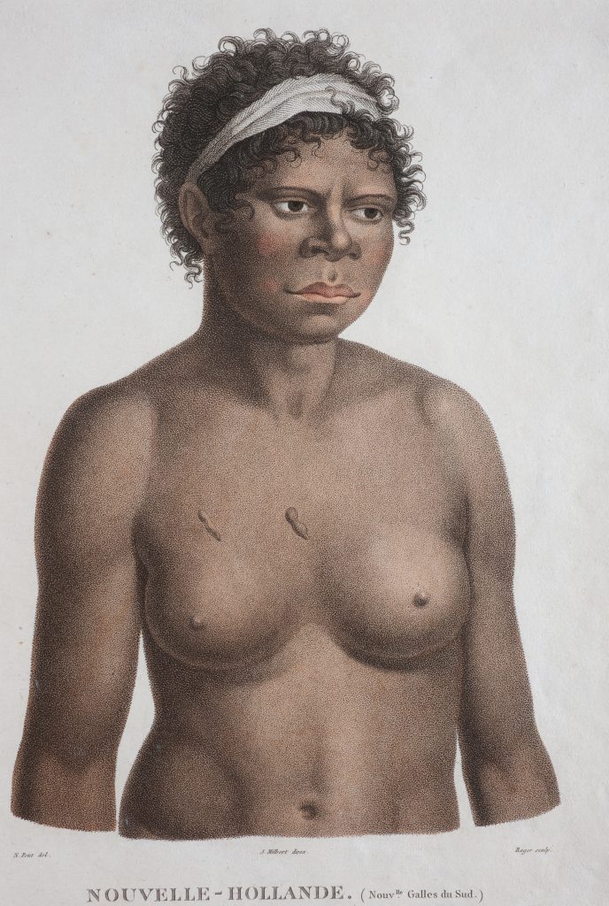 Portrait of a woman from the powerful Cam-mer-ray-gal (now usually Cameragal) tribe of Manly