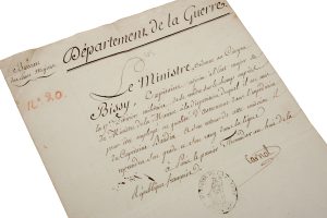 Manuscript appointing Bissy as astronomer to the Baudin voyage