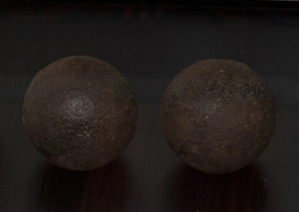 Cannonballs from the wreck of HMS PORPOISE