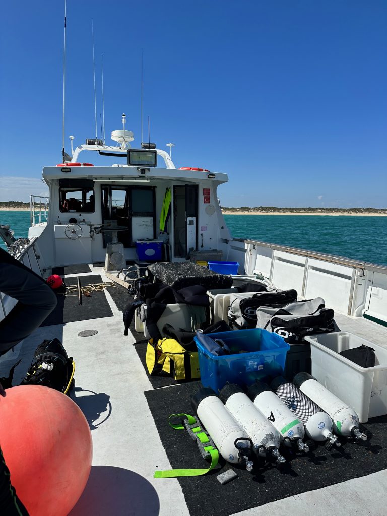 Dive and survey equipment laid out for the Koning Willem de Tweede search