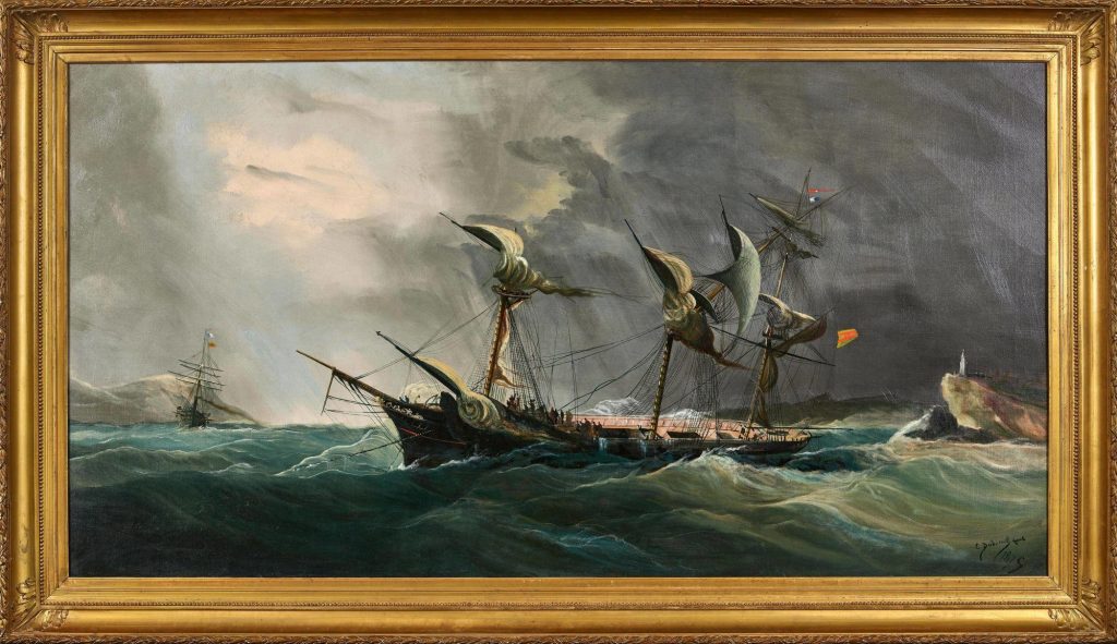 Sailing Ships in Stormy Conditions